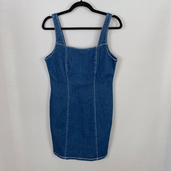 MINKPINK Women Denim Jean Bodycon Dress in Dark Wash Size Medium - Picture 3 of 10